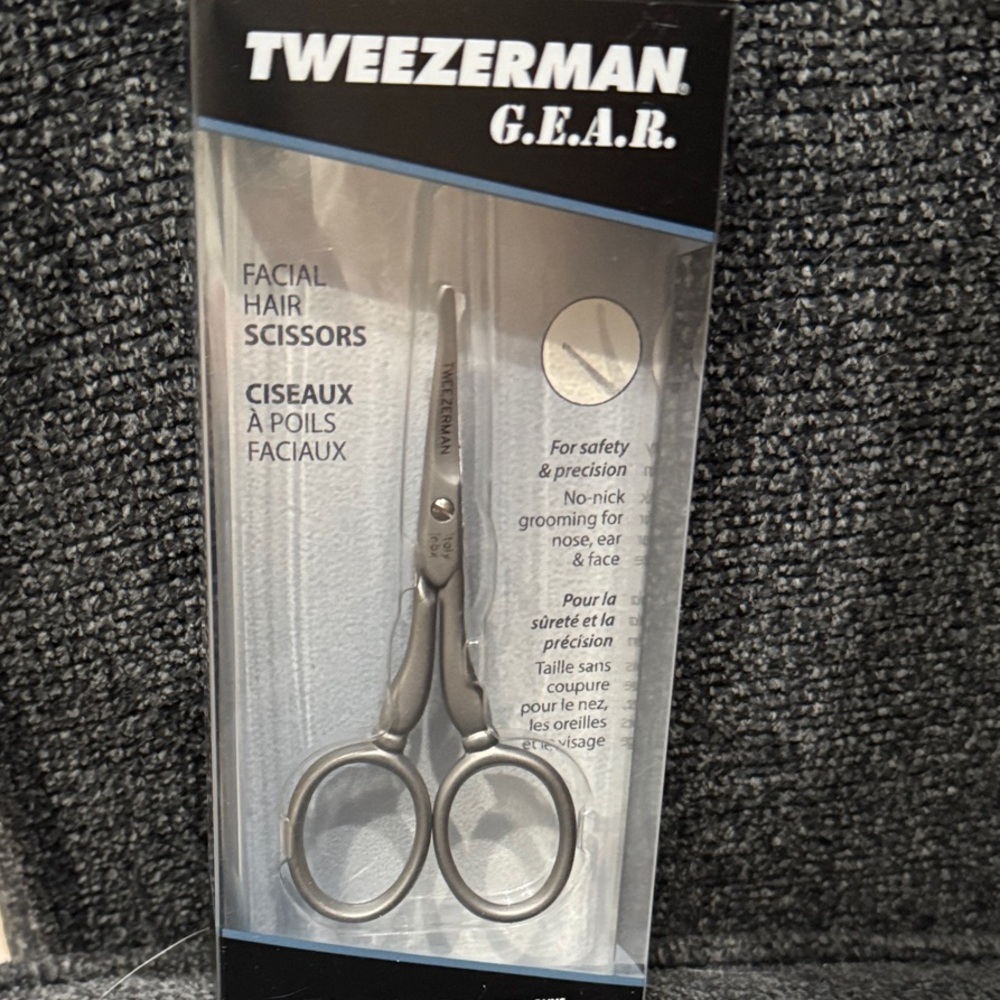 Tweezerman G.E.A.R. Silver Facial Hair Scissors